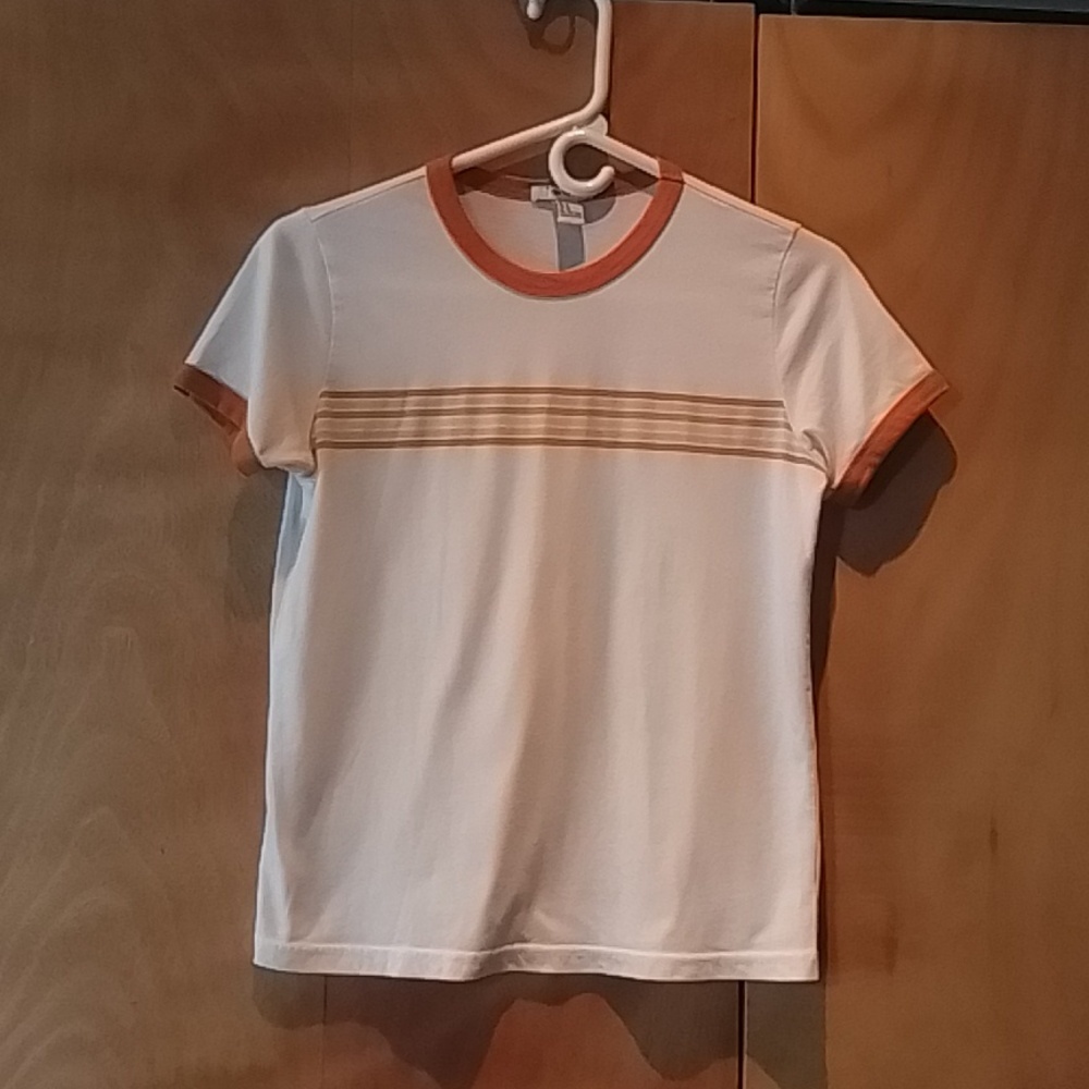 Short sleeve top, white w/stripes from Forever 21, size M (fits more like small)